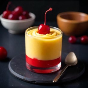 Citronfromage med brkompot