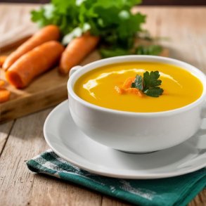 Cremet Gulerods- og Kokossuppe