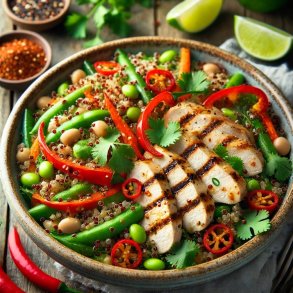 Kyllingesalat med Aloe Chili dressing