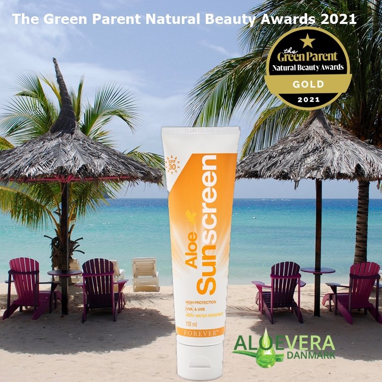 ALOE SUNSCREEN  bliv brun uden at blive solskadet.